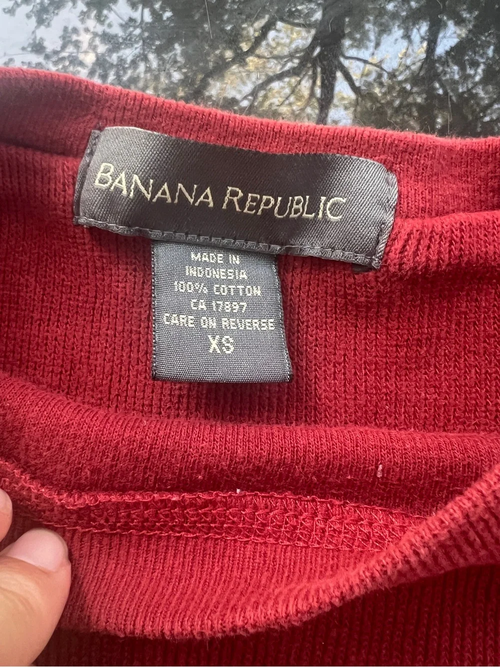 Vintage Y2K Ribbed Shirt Men XS Minimal Blank Heavy Cotton Blue Banana Republic